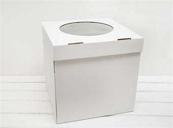 Коробка для торта, 31х31х31 см, с прозрачным окошком, белая - фото 8148