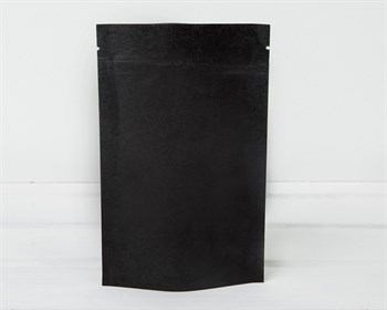 Пакет Дой-пак с zip-lock бумажный, 18,5х12х3,5 см, черный У0703011 - фото 8520