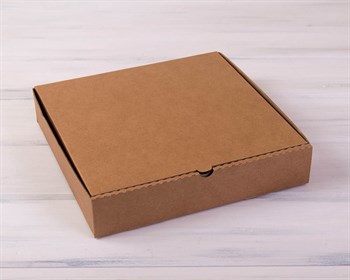 УЦЕНКА Коробка для пирога 30х30х6 см из плотного картона, крафт - фото 8561