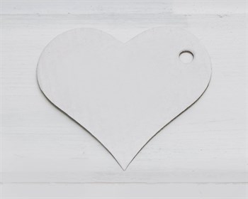 Бирка картонная, сердце, 7х6,5 см, белая - фото 9272