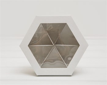 Коробка шестигранная с окошком, 22х19х5,5 см, крышка-дно, белая У0102097 - фото 9352