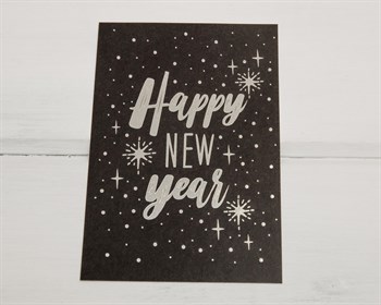 Открытка «Happy New Year», чёрная, 10х15 см, 1 шт. У1206073 - фото 9622