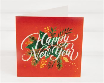 Открытка «Happy New Year», 7х7 см, 1 шт. У1206100 - фото 9877