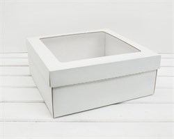 Коробка с окошком, 30х30х12 см, крышка-дно, белая У0115031