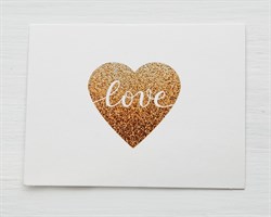Открытка «Love», золотое сердечко, 8х6 см, 1 шт. У1206110