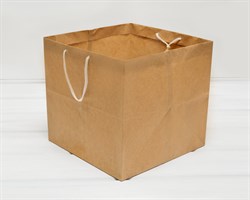 Пакет бумажный, 29х29х27,5 см, с широким дном и ручками, коричневый У0703032