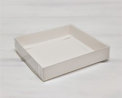 Коробка с прозрачной крышкой Классика, 16х16х3 см, белая