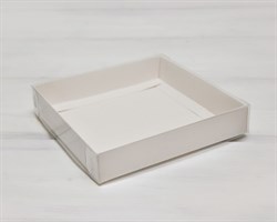 Коробка с прозрачной крышкой Классика, 16х16х3 см, белая У0103019