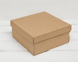 Коробка из плотного картона, 20х20х9 см, крышка-дно, крафт У0115032