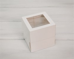 УЦЕНКА Коробка для капкейков/маффинов на 1 шт, с прозрачным окошком, 10х10х11 см, белая У0101036-УЦ