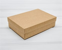 Коробка из мелованного картона, 20х14,5х5 см, крышка-дно, крафт У0115036
