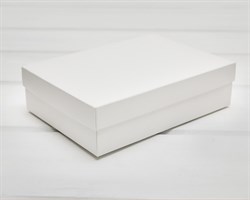 Коробка из мелованного картона, 20х14,5х5  см, крышка-дно, белая У0115037