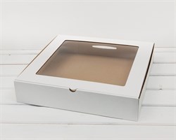 Коробка с окошком, 35х35х7 см, белая