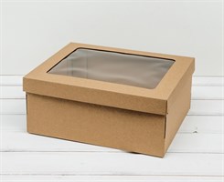 Коробка с окошком, 29х24х12 см, крышка-дно, крафт У0115040