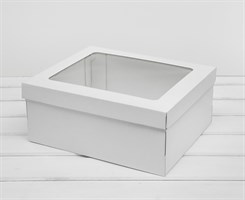 Коробка с окошком, 29х24х12 см, крышка-дно, белая У0115041
