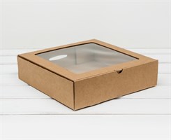 Коробка с окошком, 25х25х6,5 см, крафт У0115039