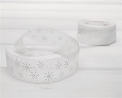 Лента капроновая, 40 мм, «Снежинки», 22 м У1203021-Б