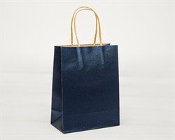 УЦЕНКА Пакет подарочный, 19х15х7,5 см, с кручеными ручками, синий У0702003-УЦ