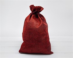 Мешочек подарочный из холщи, 19х27 см, красный, 1 шт.