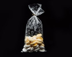 Пакет Белые звездочки, 14х29 см, прозрачный У0303010