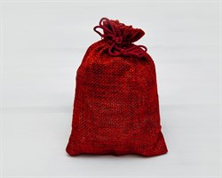 Мешочек подарочный из холщи, 9х13 см, красный, 1 шт. У1601019