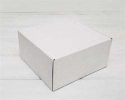 Коробка для посылок, 22х22х11 см, из плотного картона, белая