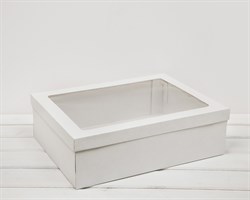 УЦЕНКА Коробка с окошком 40х30х12, крышка-дно, белая У0102081-УЦ