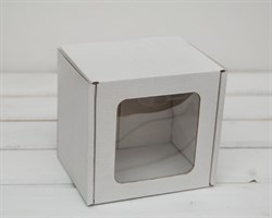 УЦЕНКА Коробка с окошком, 13х13х11 см, из плотного картона, белая У0102067-УЦ