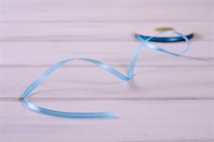 Лента атласная, 6 мм, голубая, 22 м У0520009-Б22