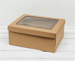 УЦЕНКА Коробка с окошком 29х24х12 см, крышка-дно, крафт У0115040-УЦ