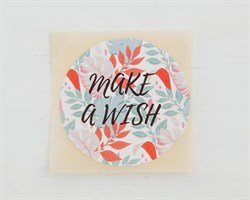 Наклейка «make a wish», круглая, d=4 см, 1 шт.