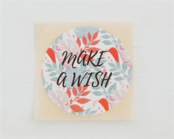 Наклейка «make a wish», круглая, d=4 см, 1 шт. У1201096