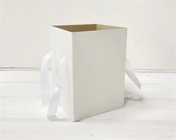Коробка подарочная для цветов, 17,5х17,5х25 см, БЕЗ КРЫШКИ, белая