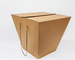 Коробка для цветов трапециевидная, низ 30 см, верх 50 см, высота 45 см, крафт У0104174