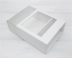 Коробка-пенал c окошком, 20х20х9 см, белая У0102116