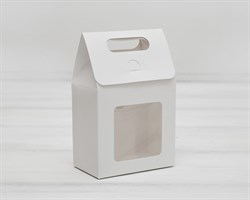 Коробка-пакет с окошком, 9,8х5,8х9,5 см, с прозрачным окошком, белая У0102114
