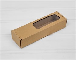 Коробка с окошком сбоку, 21х6х4 см, крафт У0102117