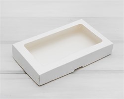 Коробка для выпечки и пирожных, 25х15х4 см, с прозрачным окошком, белая У0115055
