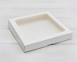 Коробка для выпечки и пирожных, 26х26х4 см, с прозрачным окошком, белая