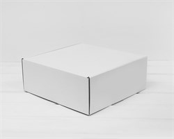Коробка для посылок, 25х25х10 см, из плотного картона, белая (белая снаружи, крафт внутри) У0104239