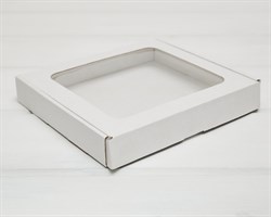 УЦЕНКА Коробка плоская с окошком, 22,5х19,5х3,5 см, белая