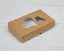 Подарочная коробка «Сердца» для выпечки и пирожных, 20х12х4 см, крафт У1208030