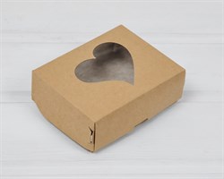 Подарочная коробка «Сердца» для выпечки и пирожных, 10х8х3,5 см, крафт