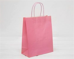 Пакет подарочный, 19х15х7,5 см, с кручеными ручками, розовый У0702001