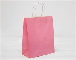 Пакет подарочный, 26х21х10 см, с кручеными ручками, розовый