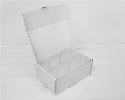 Коробка для посылок с ячейками, 23х15х9 см, из плотного картона, белая