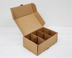 Коробка для посылок с ячейками, 23х15х9 см, из плотного картона, крафт