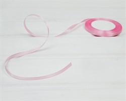 Лента атласная, 6 мм, розовая, 1 м