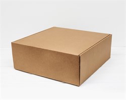 Коробка для посылок, 37х37х14 см, из плотного картона, крафт