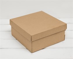 УЦЕНКА Коробка из плотного картона, 20х20х9 см, крышка-дно, крафт У0115032-УЦ
